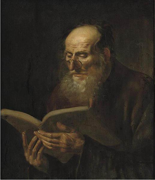 unknow artist Bearded man reading oil painting image